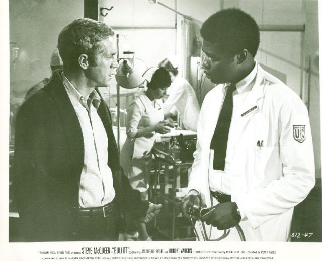 Steve (as Frank Bullitt) talks to
Georg Stanford Brown (as the doctor).